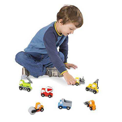 Buy now Melissa & Doug Wooden Construction Site Vehicles with Wooden Storage Tray (8 pcs) at indiglob india