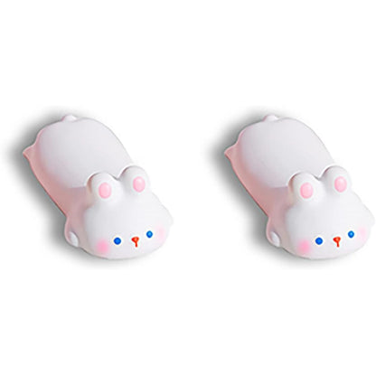 Cute Wrist Rest Support for Mouse Keyboard Computer Arm Rest for Desk Ergonomic Kawaii Office Supplies Slow Rising PU Mouse Pad (White Rabbit)