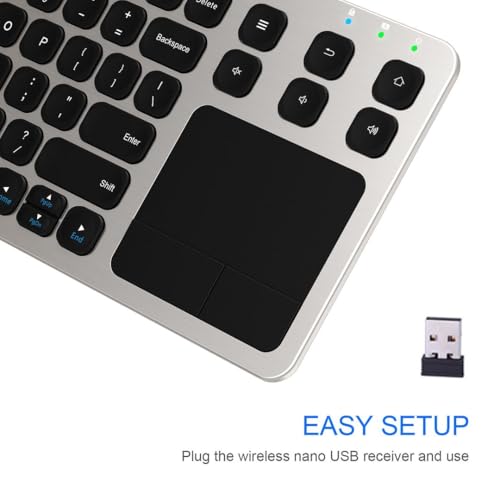 Buy now Arteck 2.4G Wireless Touch TV Keyboard with Easy Media Control and Built-in Touchpad Mouse Solid Stainless Ultra Compact Full Size Keyboard -Connected Computer, Smart TV, HTPC at indiglob india