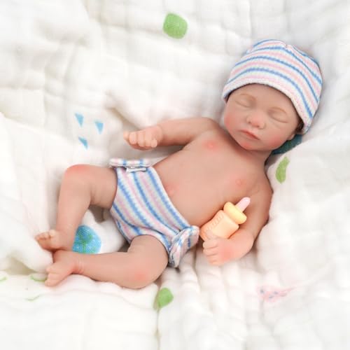 Buy now BABESIDE Miniature Reborn Baby Dolls Aurora - 6-in Full Platinum Silicone Reborn Baby Girl Realistic-Newborn Baby Doll Mini Sleeping Girl Real Life Baby Dolls with Feeding Kit & Gift Box at indiglob india