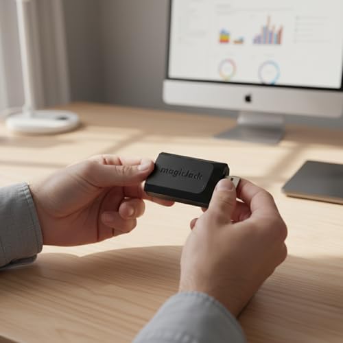 Buy now magicJack VOIP Phone Adapter - Unlimited Calls to US & Canada, No Monthly Bill, Portable Internet Phone with App, magicIN™ & magicOUT™ Service at indiglob india