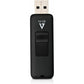 V7 2GB USB 2.0 Flash Drive with Retractable USB Connector - VF22GAR-3N, Black