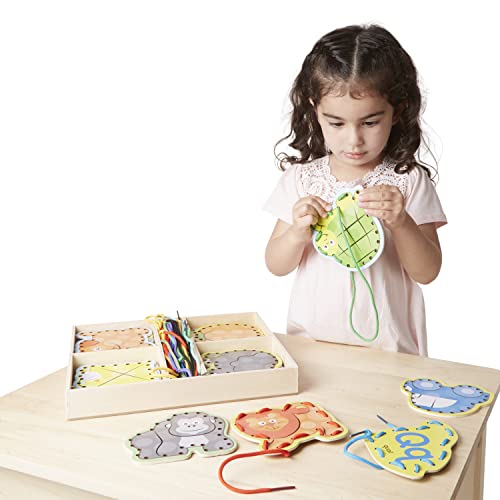 Buy now Melissa & Doug Alphabet Wooden Lacing Cards With Double-Sided Panels and Matching Laces at indiglob india