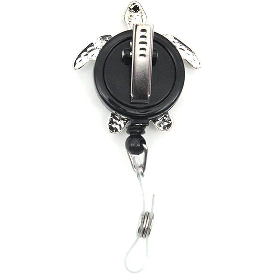 Aquamarine Enamel Sea Turtle Retractable ID Badge Reel,Name Card Holder for Nurse - My Store
