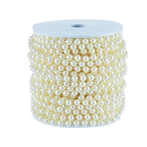 Buy now B&S FEEL 5mm Faux Pearl Beads Garland Pearl Bead Roll Strand for Wedding Party Decoration, 99 Feet Roll (Ivory) at indiglob india