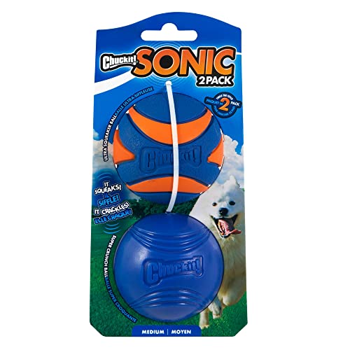 Buy now Chuckit! Sonic Dog Ball Medium (2.5 Inch Diameter) Pack of 2, for Breeds 20-60 lbs at indiglob india