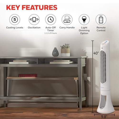 Buy now Honeywell QuietSet Whole Room Oscillating Tower filter Fan with Remote, White, HYF260 at indiglob india