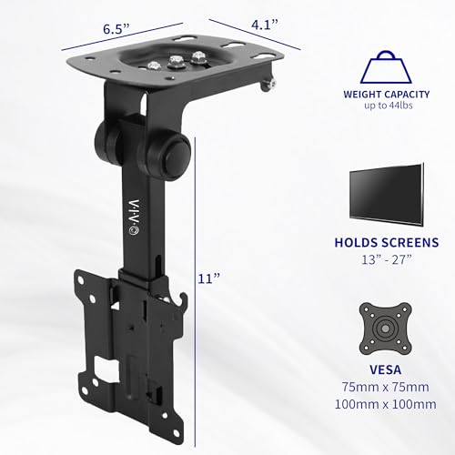 Buy now VIVO MOUNT-M-FD27 Manual Folding Ceiling Mount for 13-27 inch Flat Screens, Tilt Roof, Under Cabinet Mount for LCD TVs and Monitors at indiglob india