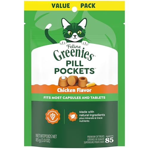Buy now Greenies Feline Pill Pockets for Cats Soft Cat Treats, Chicken Flavor, 1.6 oz. Pouch, 45 Count at indiglob india