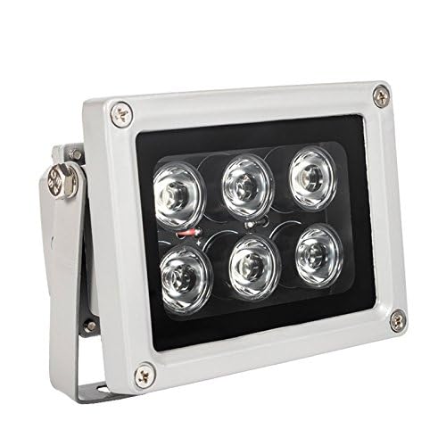 Buy now Infrared Illuminator, 850nm 6 LEDs 130 Feet 60 Degree Wide Angle IR Illuminator for Night Vision,Waterproof LED Infrared Light for CCTV Camera, Security Camera, No Power Adapter at indiglob india