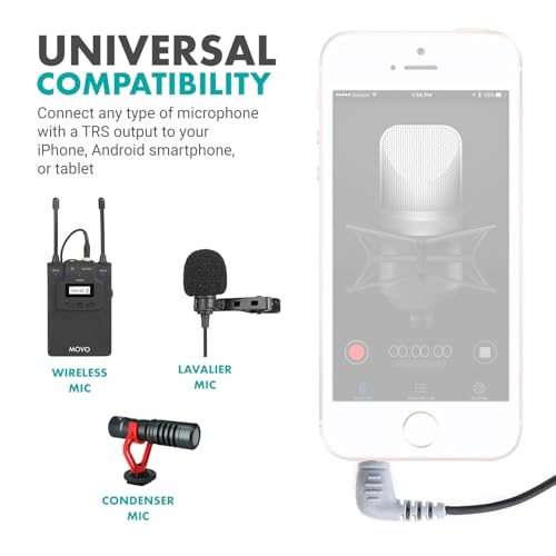 Buy now Movo MC3 3.5mm TRS to TRRS Adapter - Microphone Adapter for iPhone and Android Smartphones and Tablets at indiglob india