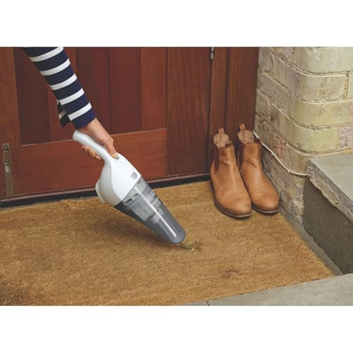 Buy now BLACK+DECKER Cordless Lithium Handheld Power Vacuum with Wall Mount Base and Charger, White (HNV220BCZ10FF) at indiglob india