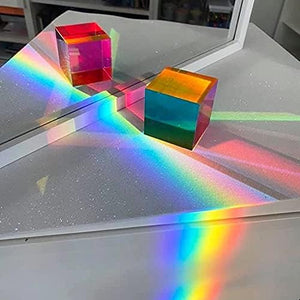 CMY Cubes Original (50mm) - Cyan, Magenta & Yellow Cube - Optical Color Cube - Teaches Subtractive Color Mixing for Ages 15+, Educational, Scientific, Physics & Kinetic Art Desk Object, STEAM