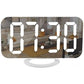 SZELAM Digital Clock Large Display, LED Electric Alarm Clocks Mirror Surface for Makeup with Diming Mode, 3 Levels Brightness, Dual USB Ports Modern Decoration for Home Bedroom Decor-White (001)