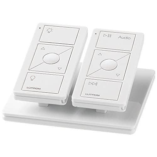 Buy now Lutron Pico Remote for Audio, Works with Sonos (Caseta Smart Hub Required), Raise/Lower Volume, Pause and Skip Tracks, For Table Top or Wallmount Use, PJ2-3BRL-GWH-A02, White at indiglob india