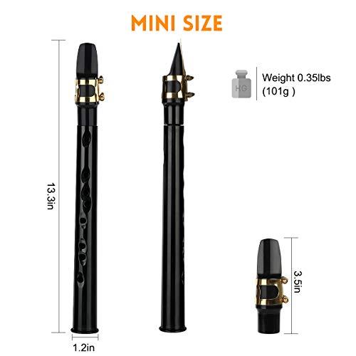 Buy now Pocket Saxophone Kit Mini Sax Portable Woodwind Instrument with Lid, Mouthpiece, Carrying Bag, Fingering Charts at indiglob india
