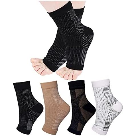 Buy now Socks for Women & Men Neuropathy, Plantar Fasciitis Compression Socks, Foot Sleeve for Arch & Heel Pain Relief (4Pair,M) at indiglob india