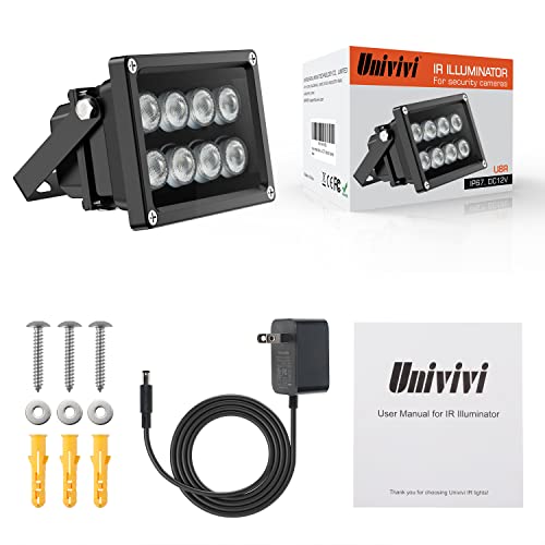Buy now Univivi IR Illuminator 90 Degree Wide Angle 8-LEDs IR Infrared Light 850nm Infrared Illuminator for Night Vision IP67 Waterproof Outdoor for Security Cameras at indiglob india