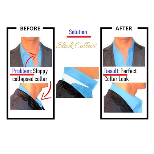 Buy now Slick Collar Shirt Collar Support System set with 3 adjustable, 10 premium Collar Stays & a Durable tin Travel EDC Box in White at indiglob india