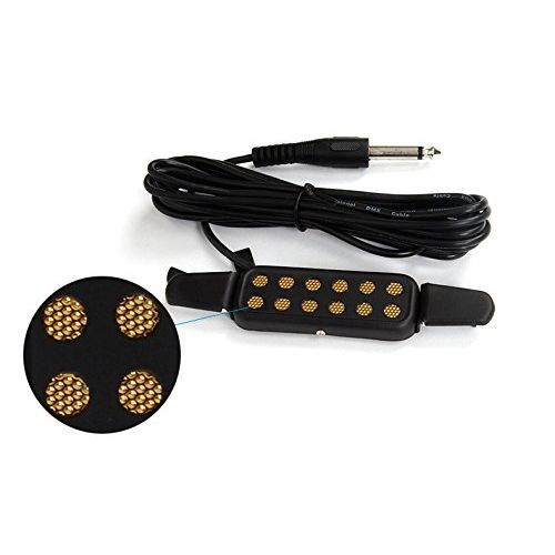 Buy now Guitar Pickup Acoustic Electric Transducer for Acoustic Guitar, Cable Length 10' (Gold) at indiglob india