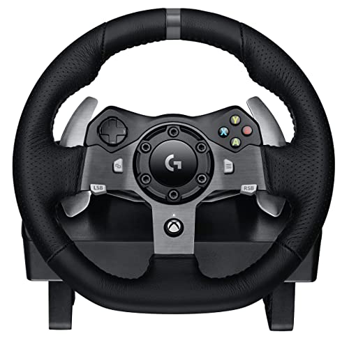 Buy now Logitech Driving Force G920 Steering Wheel and Pedals, 941-000123 (Steering Wheel and Pedals f/PC and Xbox One) (Renewed) at indiglob india