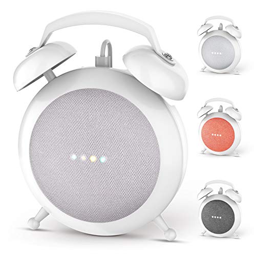 Buy now Google Home Mini Stand Holder, Retro Alarm Clock Stand Mount Base Protective Case Compatible with Google Home Mini and Nest Mini (White) at indiglob india