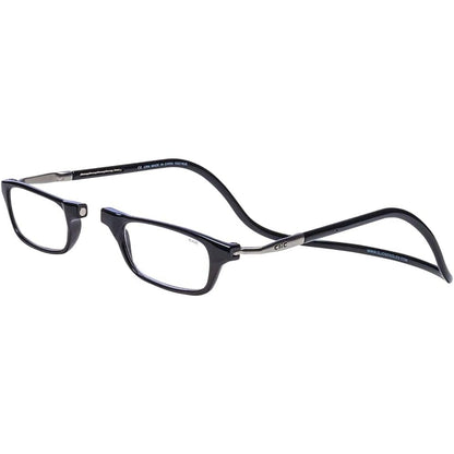 Clic Magnetic Reading Glasses for Men or Women, Computer Readers, Original Long (M-L, Black, 1.75 Magnification)