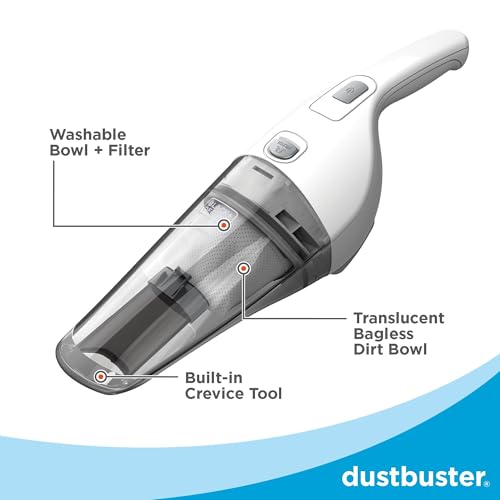 Buy now BLACK+DECKER Cordless Lithium Handheld Power Vacuum with Wall Mount Base and Charger, White (HNV220BCZ10FF) at indiglob india