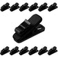 FENGWANGLI Headphone Clip for Shirt, 1 Inch Length Small Earbud Cord Management Earphone Mount Cable Clothing Clip to Keep Microphone Cord in Place for 1.5mm Diameter Round Wire (12 Pcs/Black)