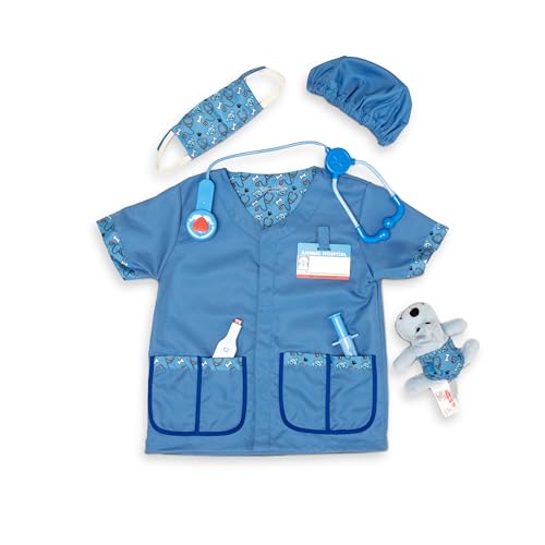 Buy now Melissa & Doug Veterinarian Role Play Costume Dress-Up Set (9 pcs) Kids Vet Costume Pretend Play Dress-Up at indiglob india