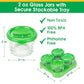 Buy now Glass Baby Food Storage Containers (4 Pk) - 2oz Jars in Stackable Storage Tray w Tight Interlocking Base- Dry-Erase Marker Labeling- Microwave Freezer Dishwasher Safe- Babyfood Breast Milk, Gift at indiglob india