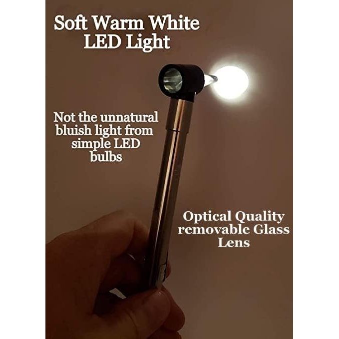 Buy now Third Generation Dr Mom Slimline Stainless LED Pocket Otoscope with Soft White Natural Hue Light Spectrum in Clamshell Packaging at indiglob india