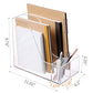 Buy now SANRUI Acrylic File Organizer with Pencil Holder Multi-Functional Clear Desk Accessories Organizer with 2 Slot Magazine Book Sorter Holder , 3 Compartments at indiglob india