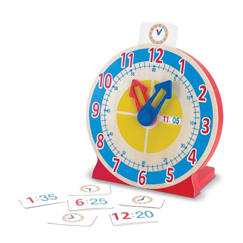 Buy now Melissa & Doug Turn & Tell Wooden Clock - Educational Toy with 12+ Reversible Time Cards at indiglob india