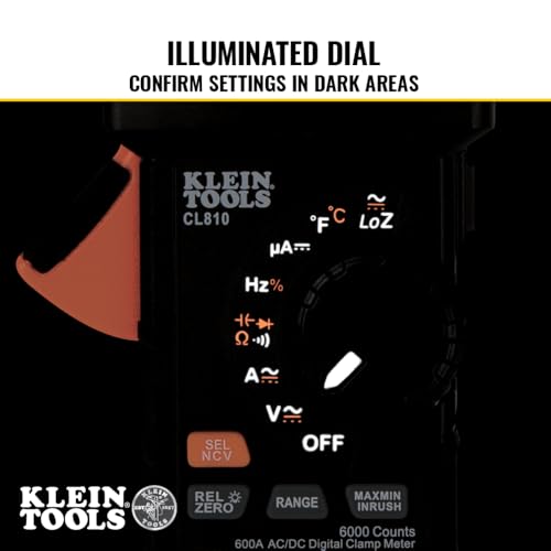 Buy now Klein Tools CL810 Digital Clamp Meter, Auto Ranging TRMS, AC/DC Volt/Current, LoZ, Continuity, Frequency, Capacitance, NCVT, Temp, More 1000V, Flashlight at indiglob india