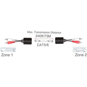 2Pack Stereo RCA to Stereo RCA Audio Signal Extender Over Cat5 (2X RCA to RJ45 Female)