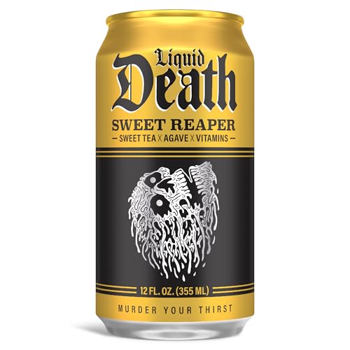 Buy now Liquid Death Iced Tea - Blueberry Buzzsaw (Blueberry-Flavored Black Tea), Less Sugar*, Boost of Caffeine, B Vitamins, No Artificial Sweeteners, 12 Fl Oz (Pack of 12) at indiglob india
