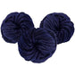 Chunky Vegan Wool Yarn 3 Pack (111 Yards Total, 37 Each Skein) - Navy Blue - Fluffy Polyester Yarn Perfect for Soft Throw & Baby Blankets, Arm Knitting, Crocheting & DIY Crafts and Art Projects