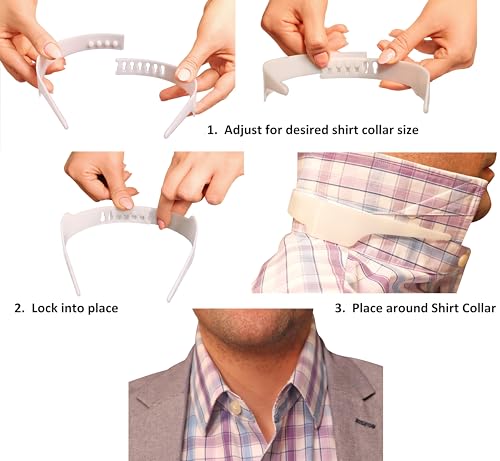 Buy now Slick Collar Shirt Collar Support System set with 3 adjustable, 10 premium Collar Stays & a Durable tin Travel EDC Box in White at indiglob india