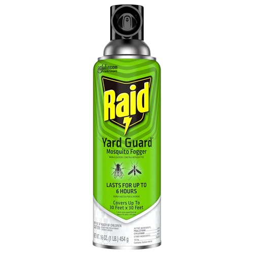 Buy now Raid Outdoor Yard Guard Mosquito Fogger, Area Insect Repellent, Kills On Contact, Control Mosquitoes up to 6 Hours, Covers up to 30 sq ft, Fast-Acting Yard and Garden Treatment, 16 oz at indiglob india
