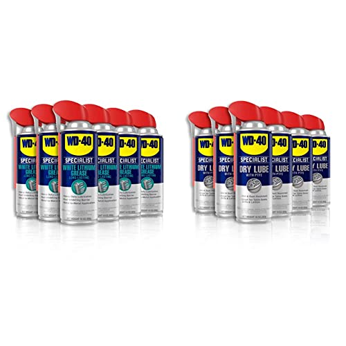 Buy now WD-40 Specialist White Lithium Grease Spray with Smart Straw Sprays 2 Ways, 10 OZ [6-Pack] & Specialist Penetrant with Smart Straw Sprays 2 Ways, 11 OZ at indiglob india