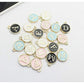 130 Pieces Mixed 5 Color Letter Beads Enamel Metal Letter Charms Double Sided Initial Pendant A-Z Alphabet Charm for Necklace Bracelet Jewelry Making HM504