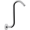 NearMoon S Shaped Shower Head Riser Arm, Shower Extender Arm with Flange, Standard 1/2" Connection- Bathroom Accessory, 10 Inch (1 Pack, Chrome) - Chrome