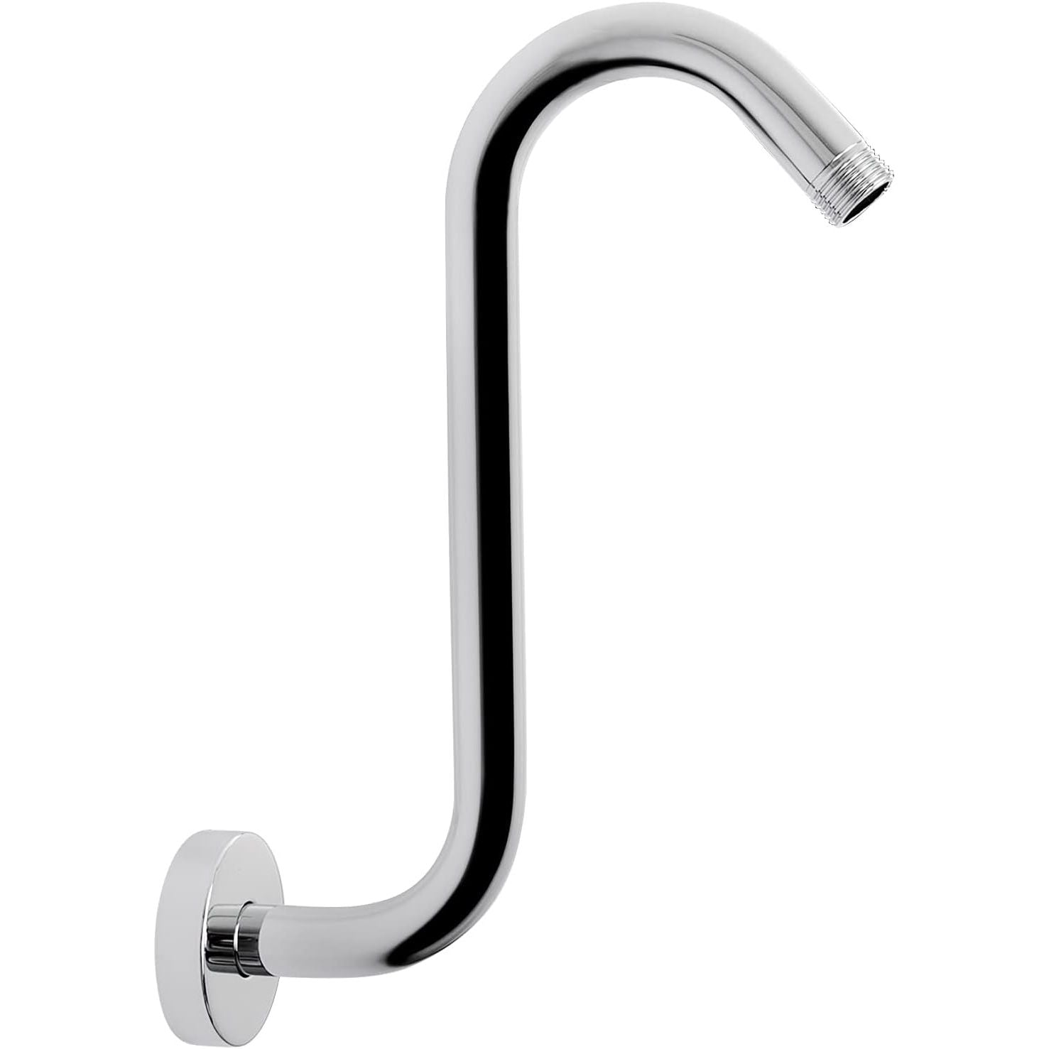 Buy now NearMoon S Shaped Shower Head Riser Arm, Shower Extender Arm with Flange, Standard 1/2" Connection- Bathroom Accessory, 10 Inch (1 Pack, Chrome) Chrome 2 at indiglob india