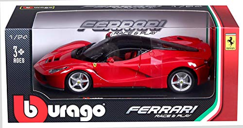 Buy now Bburago Ferrari Race and Play LaFerrari 1/24 Scale Diecast Model Vehicle Red at indiglob india