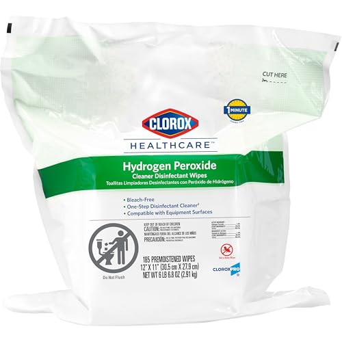 Buy now Clorox Healthcare Hydrogen Peroxide Cleaner Disinfectant Wipes, 12" x 11", Refill for Bucket, 185 Count (Package May Vary) at indiglob india