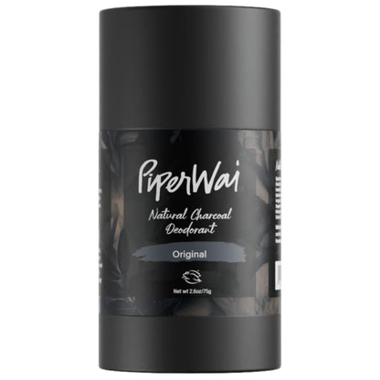 PiperWai Natural Deodorant w/Activated Charcoal | Odor Protection, Vegan, Aluminum Free, Shark Tank Product for Women & Men | Great for Travel, & Gifts | 2.6 oz (75g) Original Scented Stick