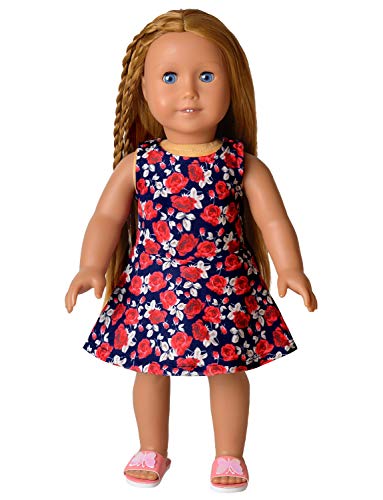 Buy now Girl & Doll Matching Dresses Floral Clothes Sleeveless Summer Swing Dress 3t 4t Navy Flower at indiglob india