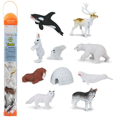 Buy now Safari Ltd Arctic TOOB With 10 Fun Figurines, Including A Harp Seal, Husky, Caribou, Arctic Rabbit, Killer Whale, Walrus, Arctic Fox, Beluga Whale, Igloo, And Polar Bear – For Ages 3 and Up at indiglob india