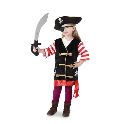 Buy now Melissa & Doug Pirate Role Play Costume Dress-Up Set With Hat, Sword, and Eye Patch at indiglob india